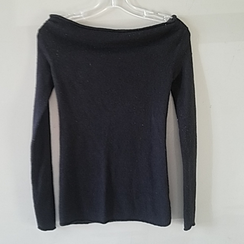 Solid Black 100%  CASHMERE SWEATER by  KIER +J - Picture 7 of 8